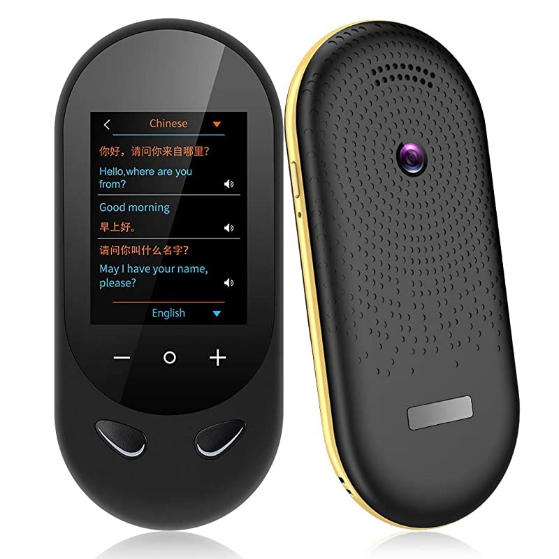 Translator Device Two Way Instant Voice Translator Support 106 swith Camera Translation for Travelling Abroad Learning Shopping Business Chat Shopping (Black)