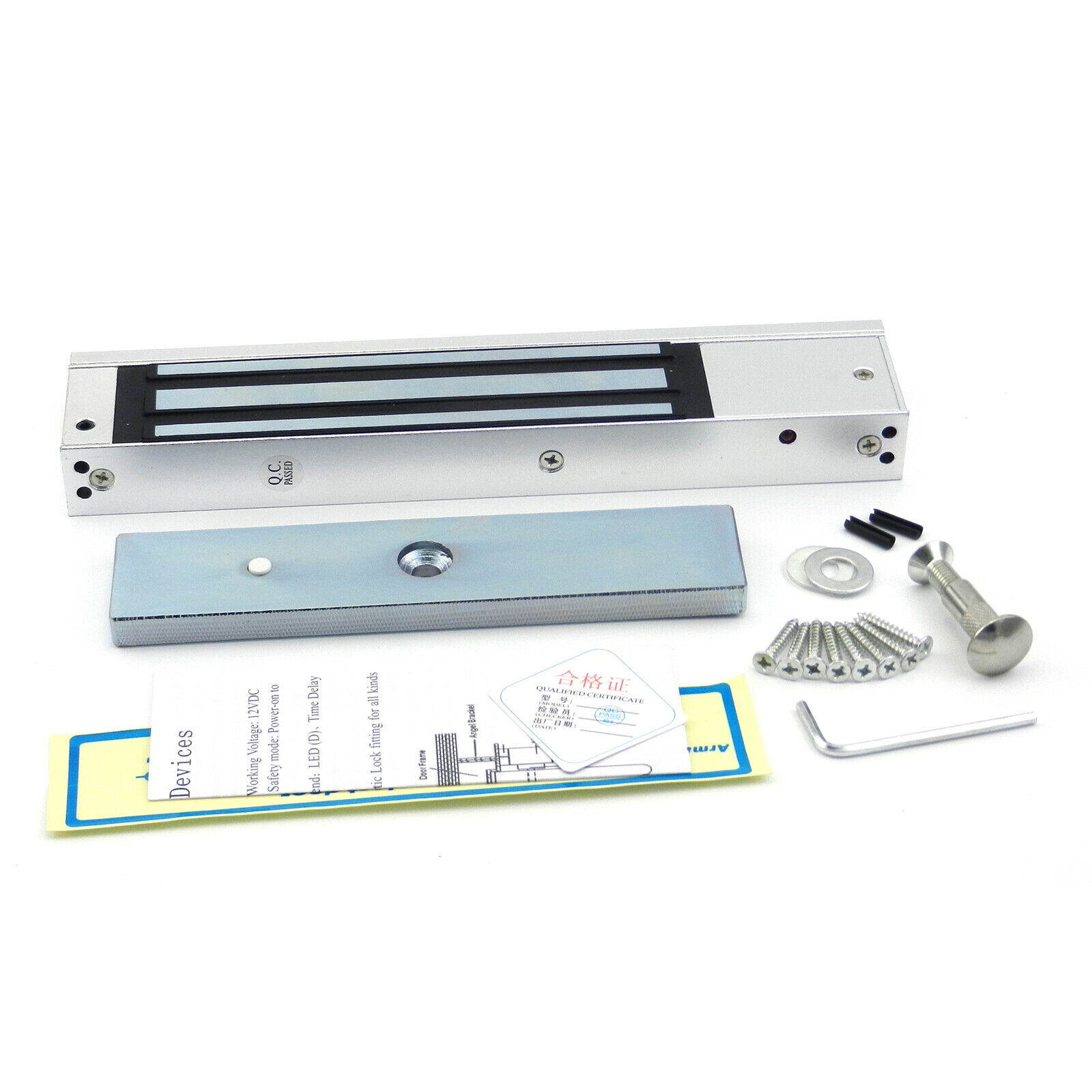 LOYALHEARTDY Single Door Surface Mounted Magnetic Lock, Electromagnetic Lock,  For Entrance Security System 12V 280KG 600lbs