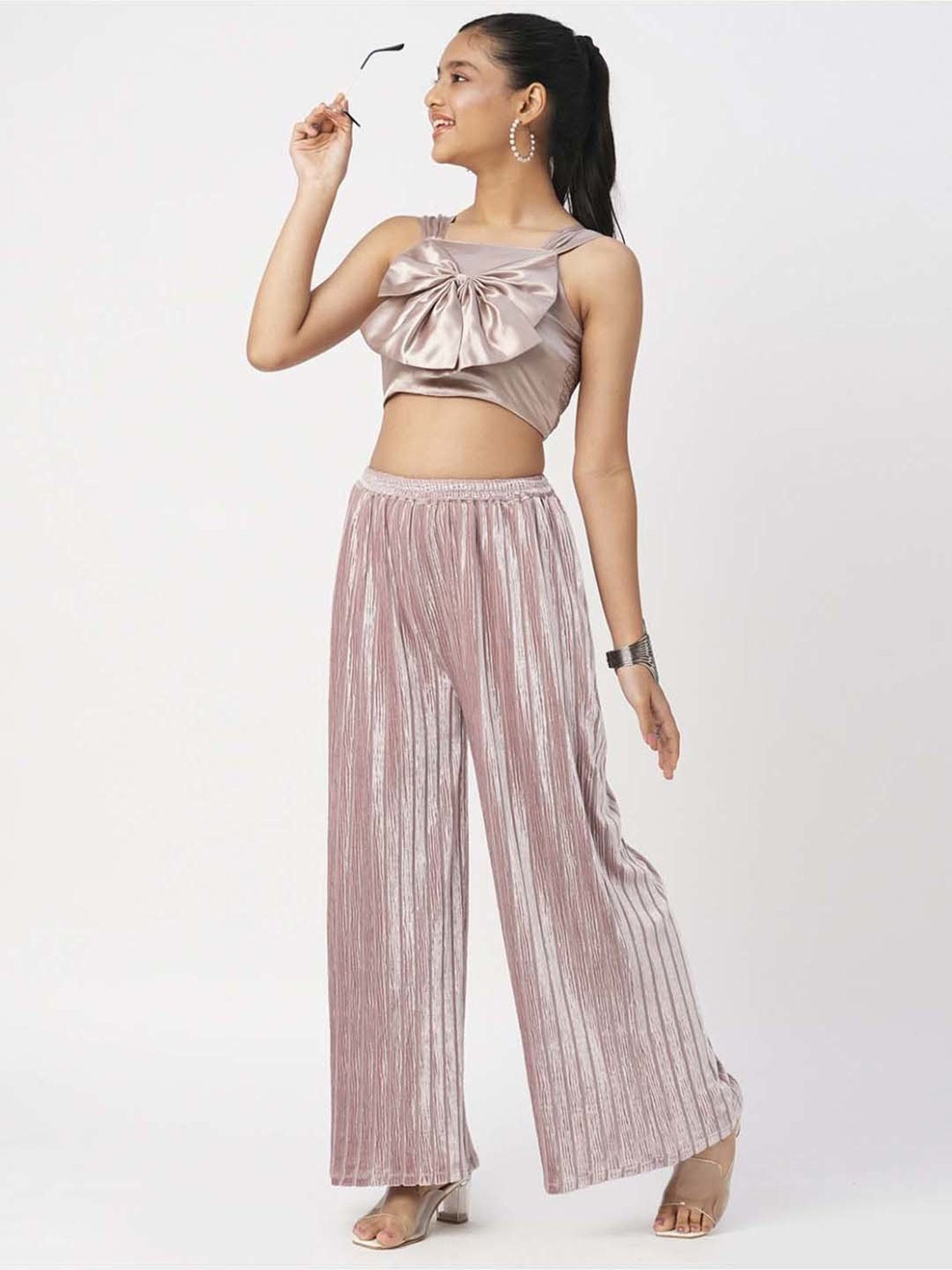 Lil Drama Kids Rose Gold Regular Fit Top Set