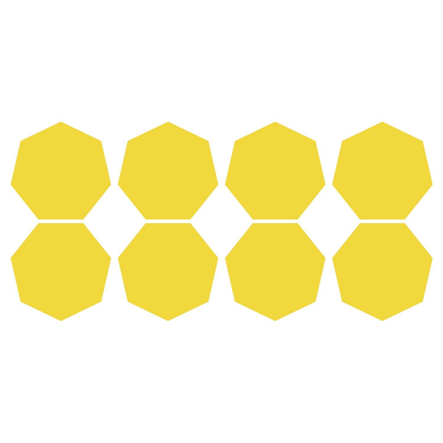 LiteMark 1 Inch Yellow Removable Heptagon Decals - Pack of 160