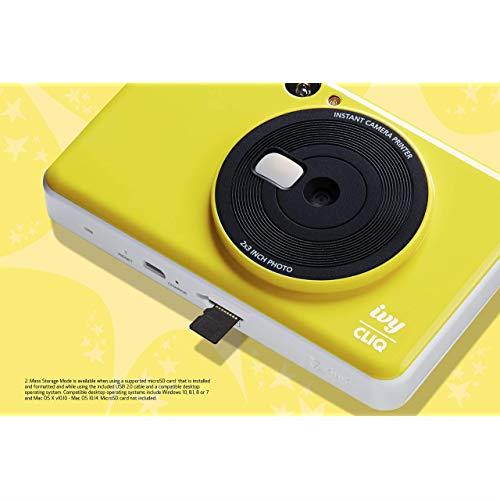 Ivy CLIQ Instant Camera Printer Mini Photo Printer with 2X3 StickyBack Photo Paper10 Sheets Bumblebee Yellow