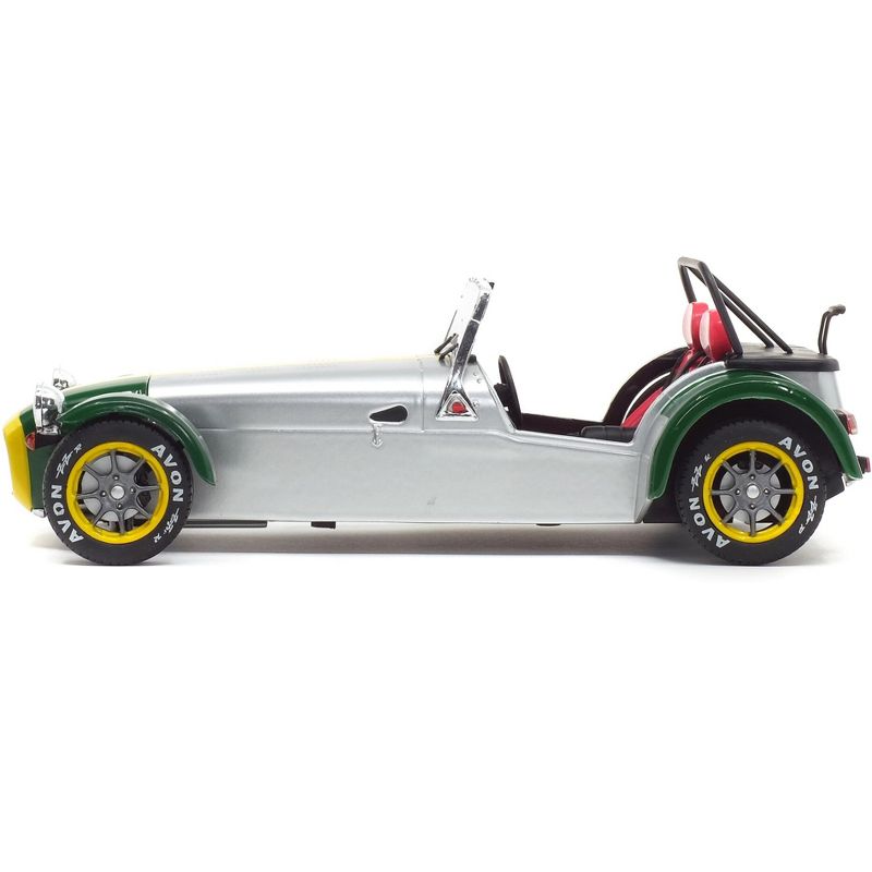 1989 Lotus Seven Silver and Green 1/18 Diecast Model Car by Solido