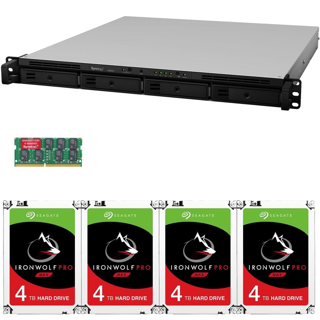 Synology RS820+ 4-Bay RackStation NAS with  56TB (4x14TB) of Seagate Ironwolf PRO NAS Drives Fully Assembled and Tested By CustomTechSales