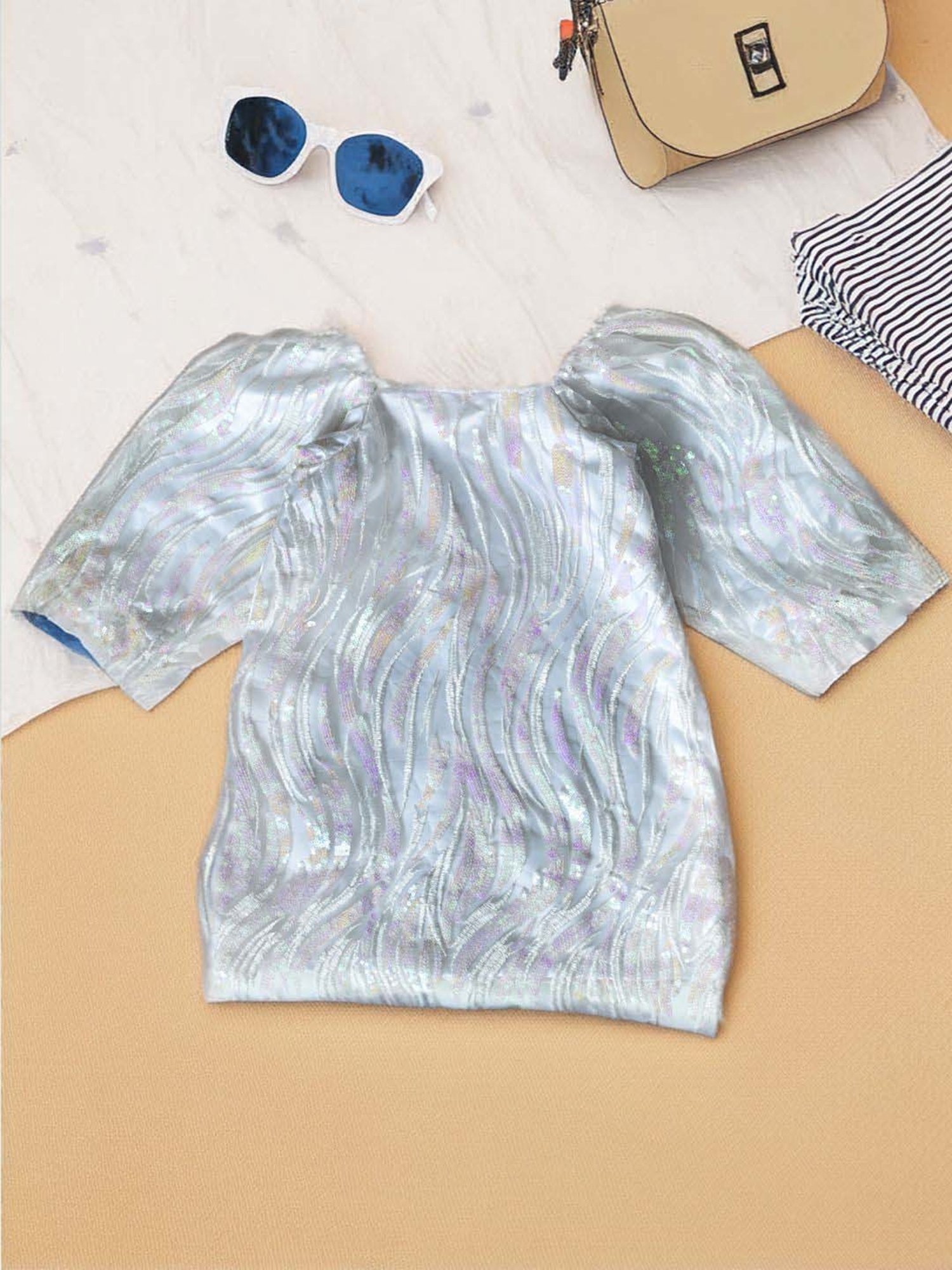 Bella Moda Kids White Self Pattern Dress
