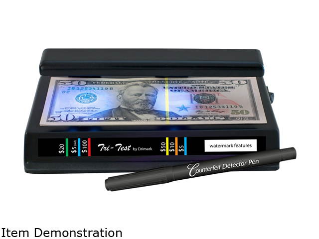 Dri Mark 351TRI Tri-Test UV Counterfeit Detection System, Black