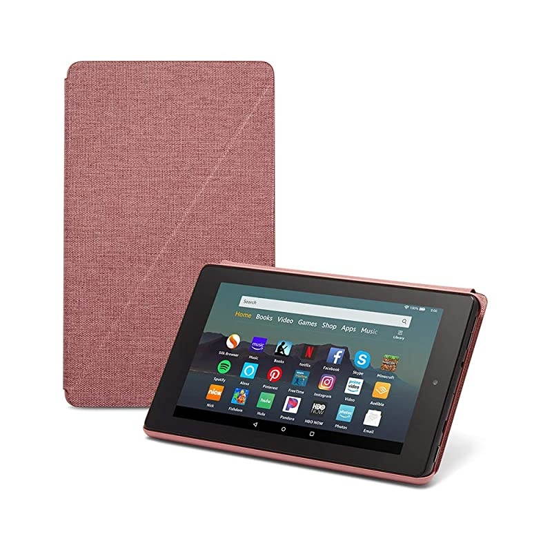 Fire 7 Essentials Bundle including Fire 7 Tablet Plum 32GB  Standing Case Plum and Nupro AntiGlare Screen Protector