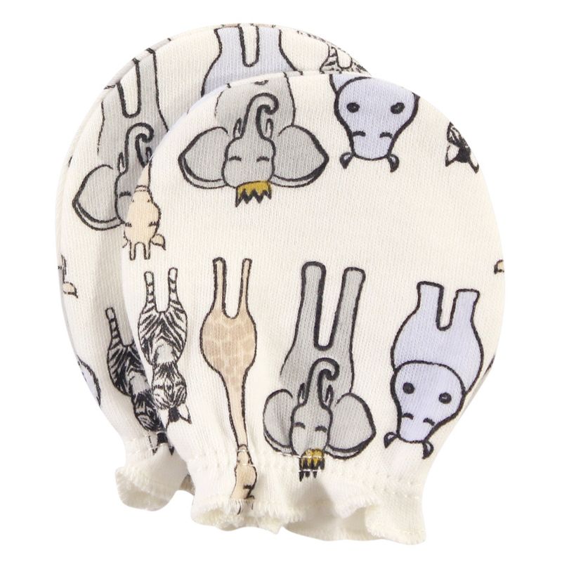Hudson Baby Infant Boy Cotton Scratch Mittens, Royal Safari, 0-6 Months