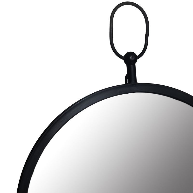 18" x 18" Wall Mirror with Decorative Handle Black - Patton Wall Decor