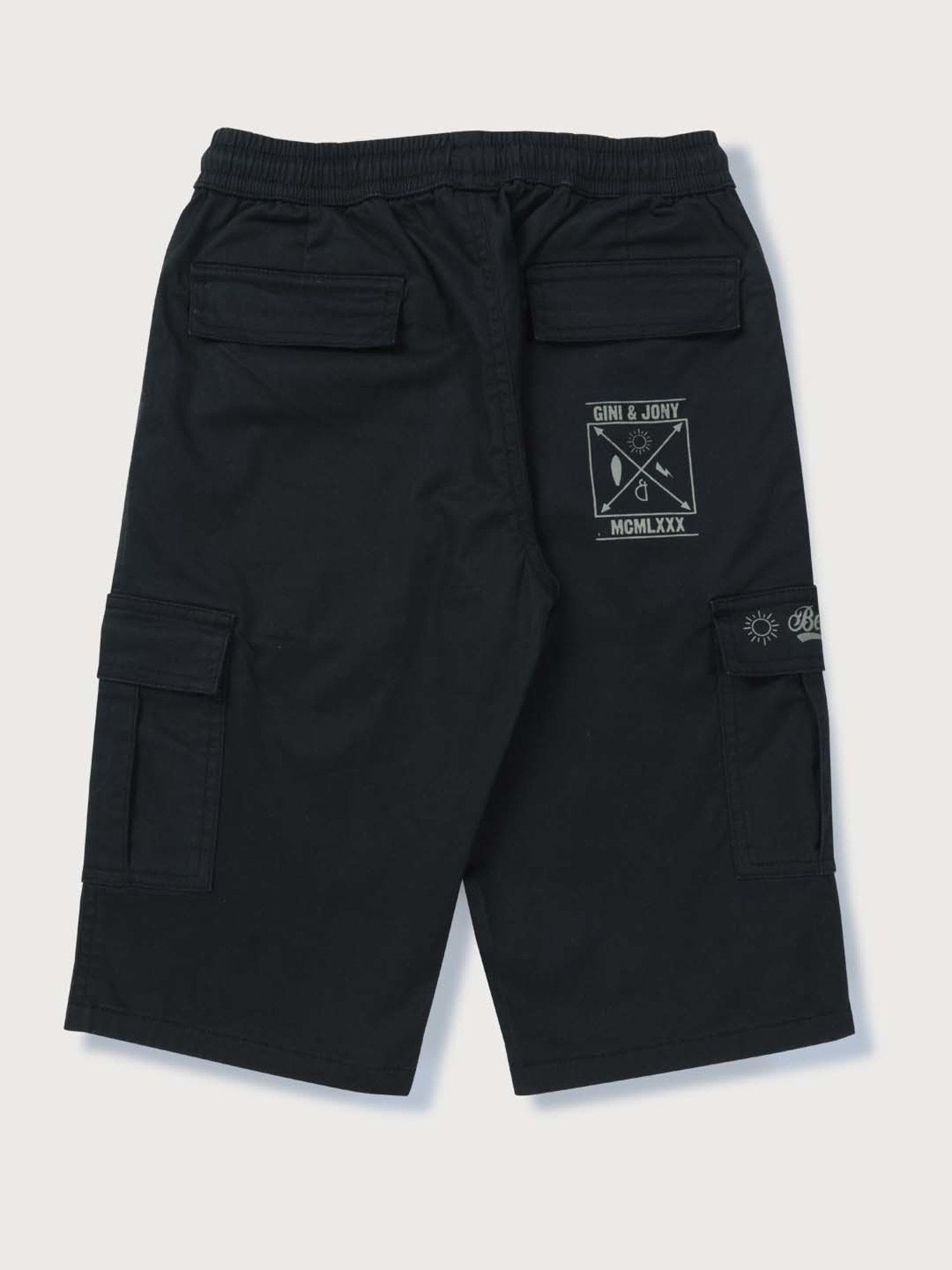 Gini & Jony Kids Navy Cotton Regular Fit Bermuda