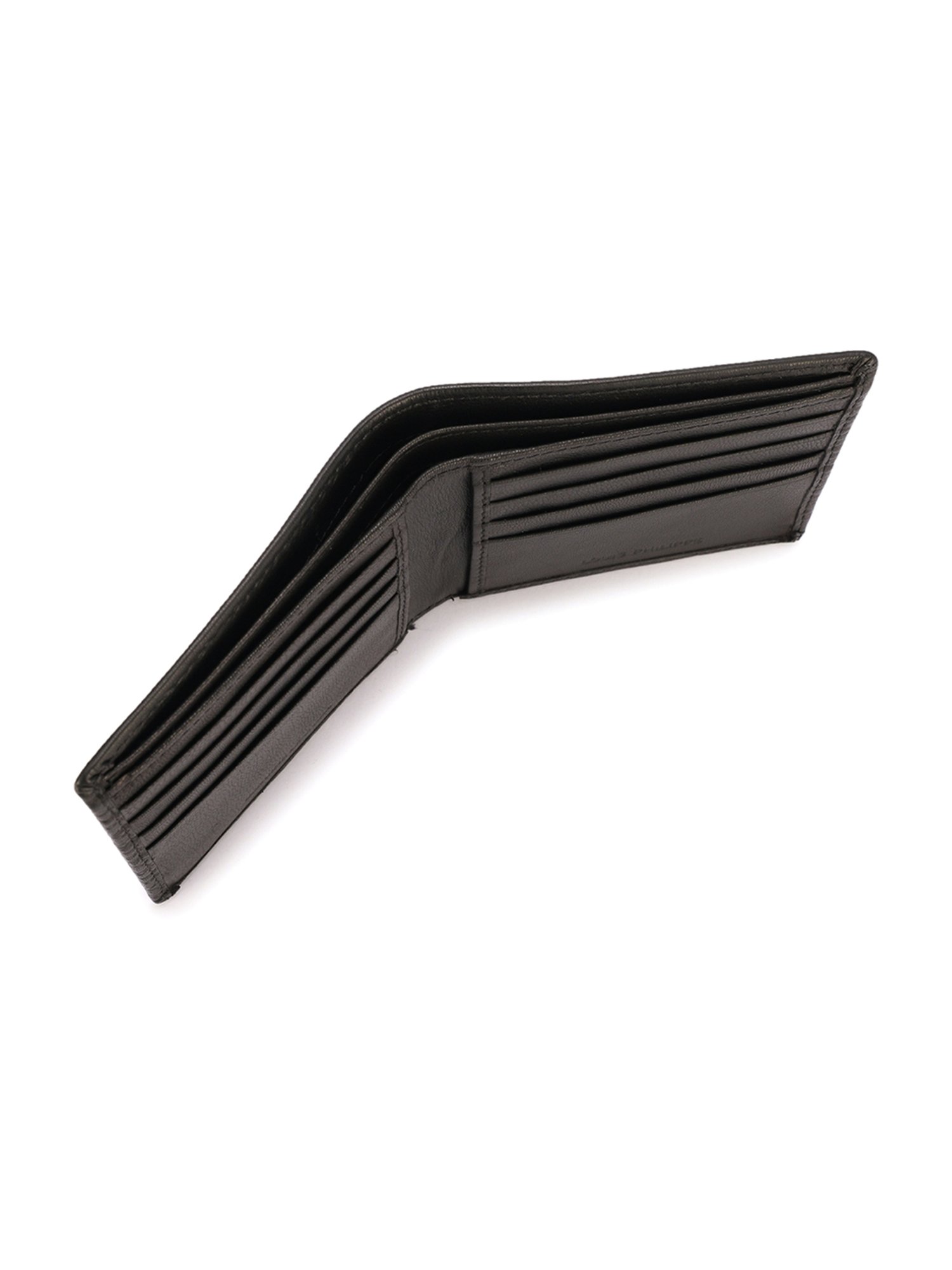 Louis Philippe Black Textured Leather Bi-Fold Wallet for Men