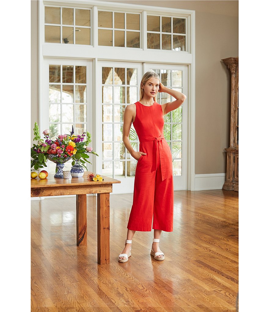 Antonio Melani Adelaide Linen Sleeveless Jumpsuit