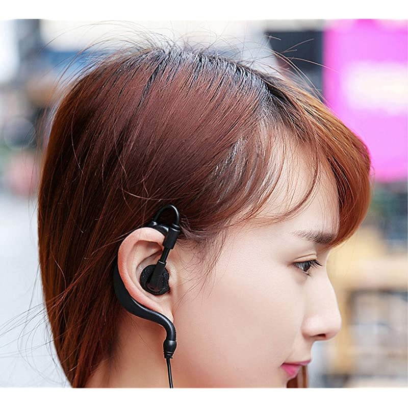 G Shape Earhook 25mm Listen Only Earpiece Headset Earphone Compatible for Baofeng Kenwood Motorola Puxing Two Way RadioTransceivers and Radio Speaker Mics Jacks 10 Pack