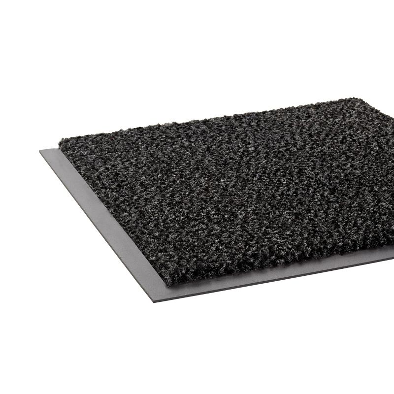 4'x6' Rectangle Solid Floor Mat Black - Crown