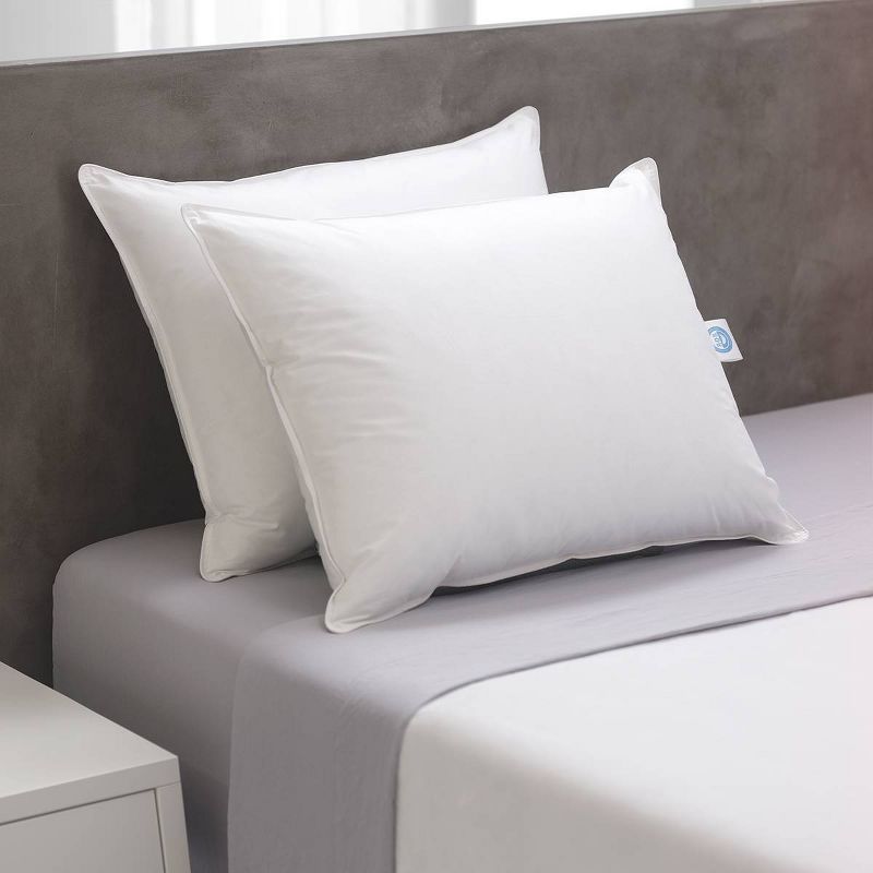 Downlite Soft White Goose Down Hypoallergenic Pillow &ndash; Perfect for Stomach Sleepers Standard