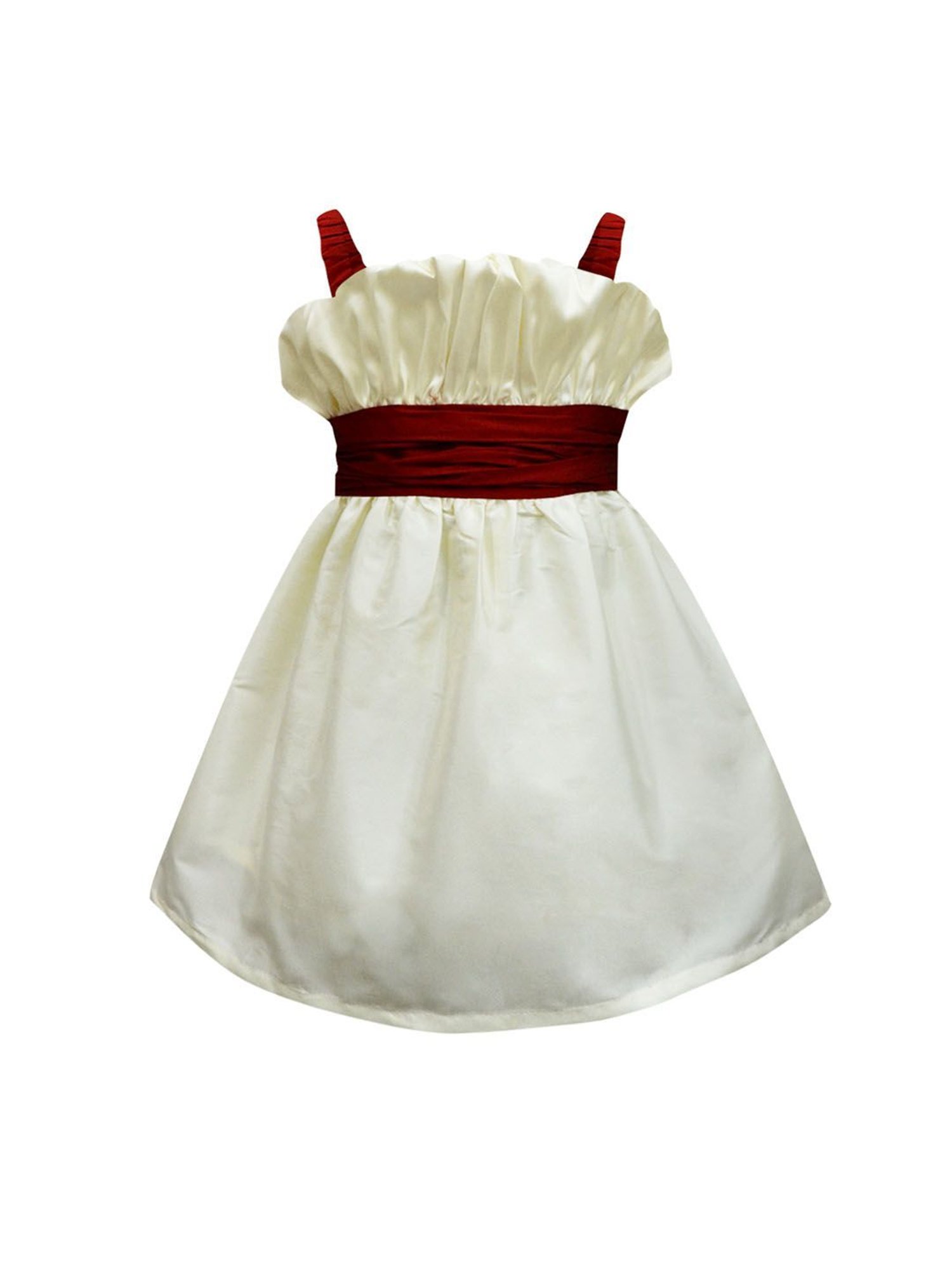 A.T.U.N. Girls Ivory & Maroon Regular Dress