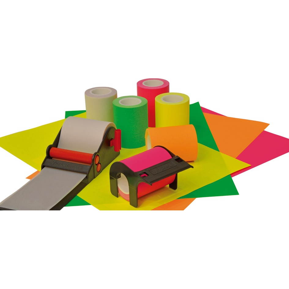FindTape Tack-It Sticky Note: Note Dispenser with Pastel Roll (Black Dispenser with Pastel Green Roll)