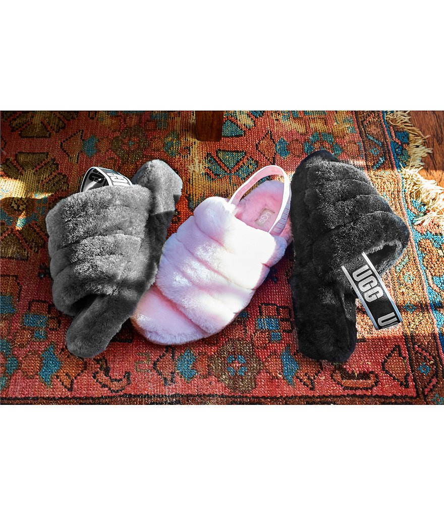 UGG&reg; Logo Fluff Yeah Fur Slides