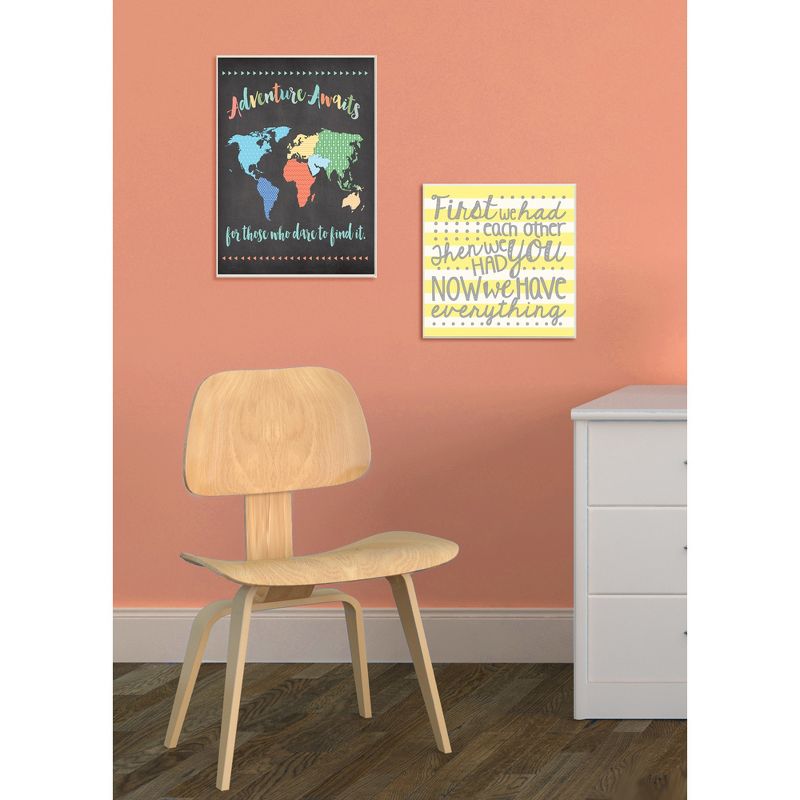 Adventure Awaits World Map Oversized Framed Giclee Texturized Art (16"x20"x1.5) - Stupell Industries