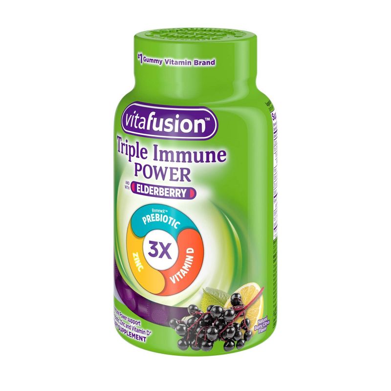 Vitafusion Triple Immune Power 50mg Elderberry Supplement Gummies - 60ct