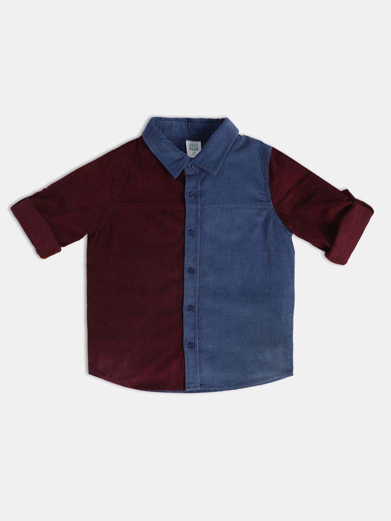 MINIKLUB Boys Blue & Brown Cotton Printed Full Sleeves Shirt