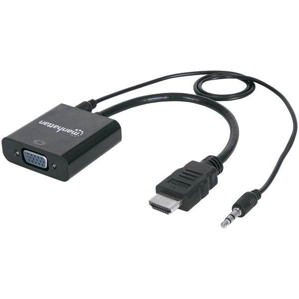 Manhattan Hdmi Male To Vga Female Converter With Audio And Optional Usb Micro-B Power Port - Retail Bag