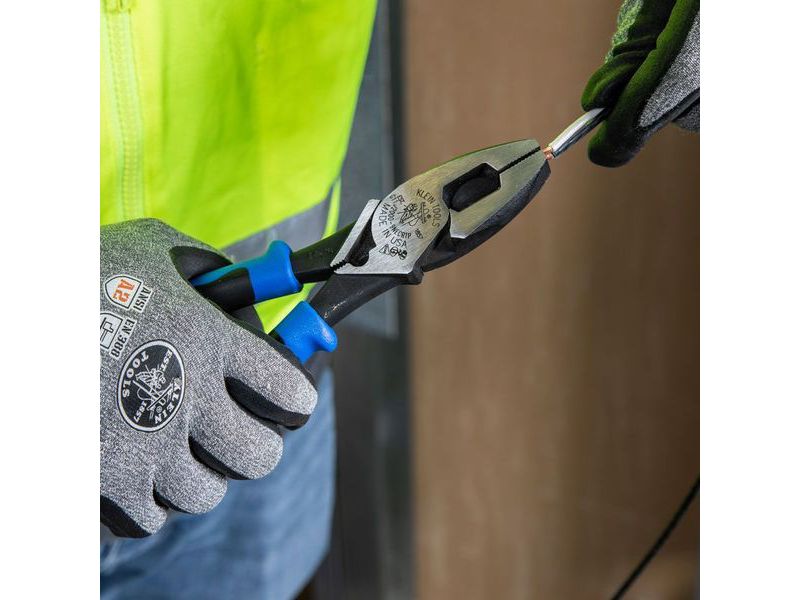 KLEIN TOOLS J2000-9NECRTP Lineman's Pliers, Fish Tape Pull/Crimping, 9-Inch