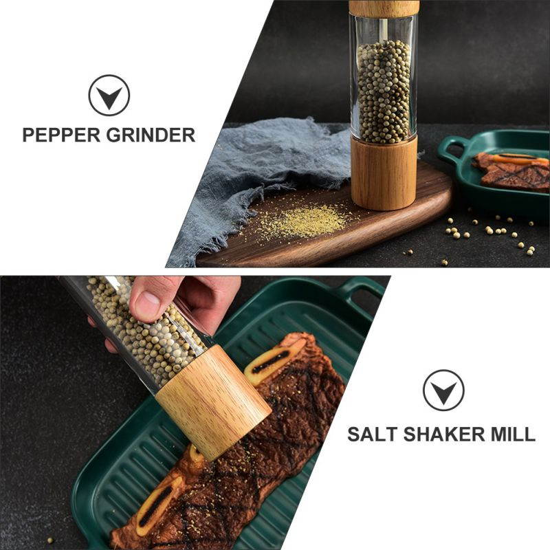 1pc Pepper Mills Storage Container Transparent Pepper Grinder Seasoning Bottle
