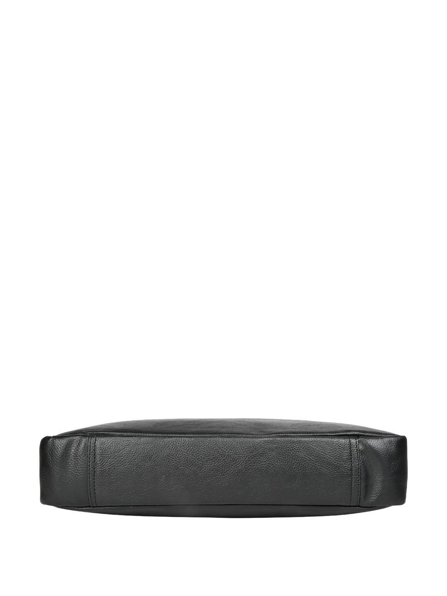 Horra Black PU Large Laptop Messenger Bag