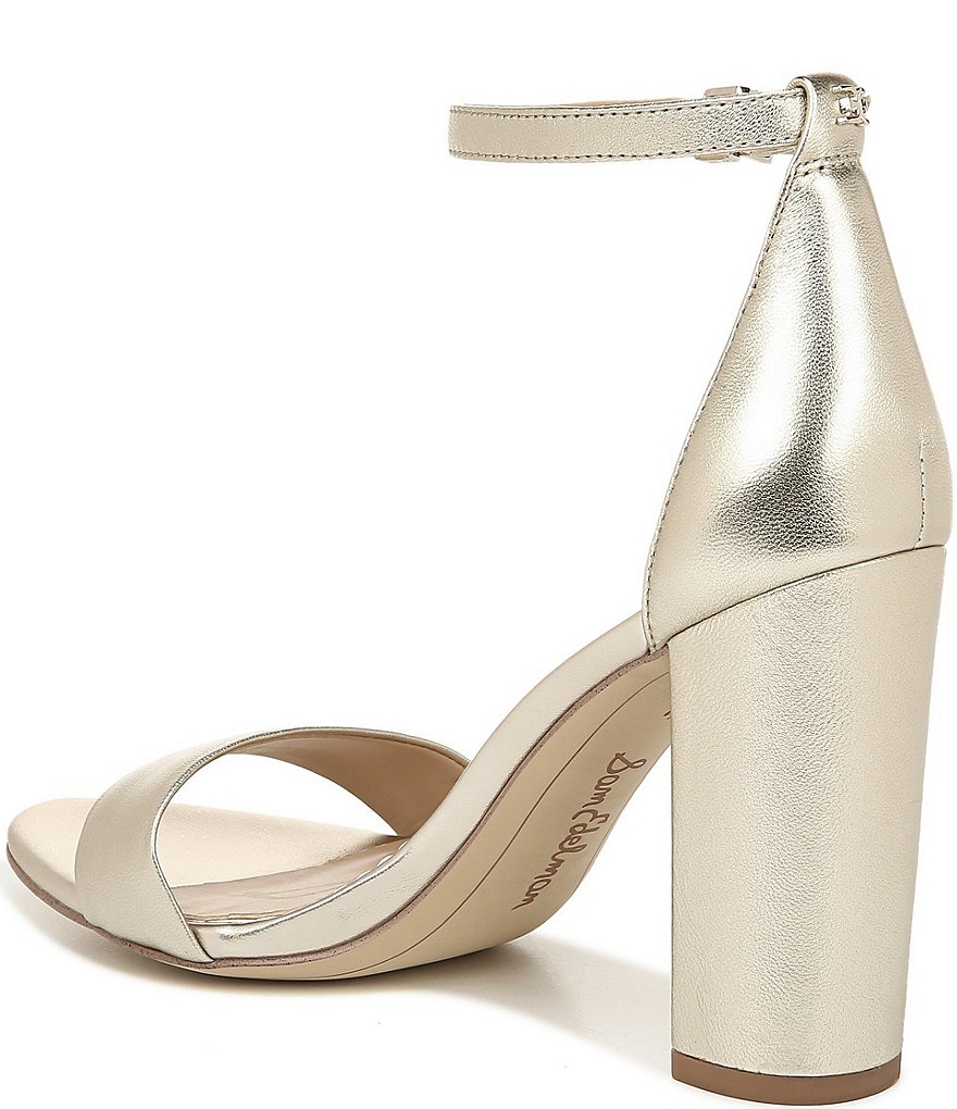 Sam Edelman Yaro Leather Ankle Strap Block Heel Dress Sandals