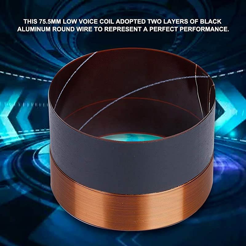 1PCS Speaker Voice Coil 75.5mm Replacement Audio Bass Voice Coil Woofer Sound Drive with High Performance, Suitable for The Speaker Repair of Stages, Portable and Easy to Install