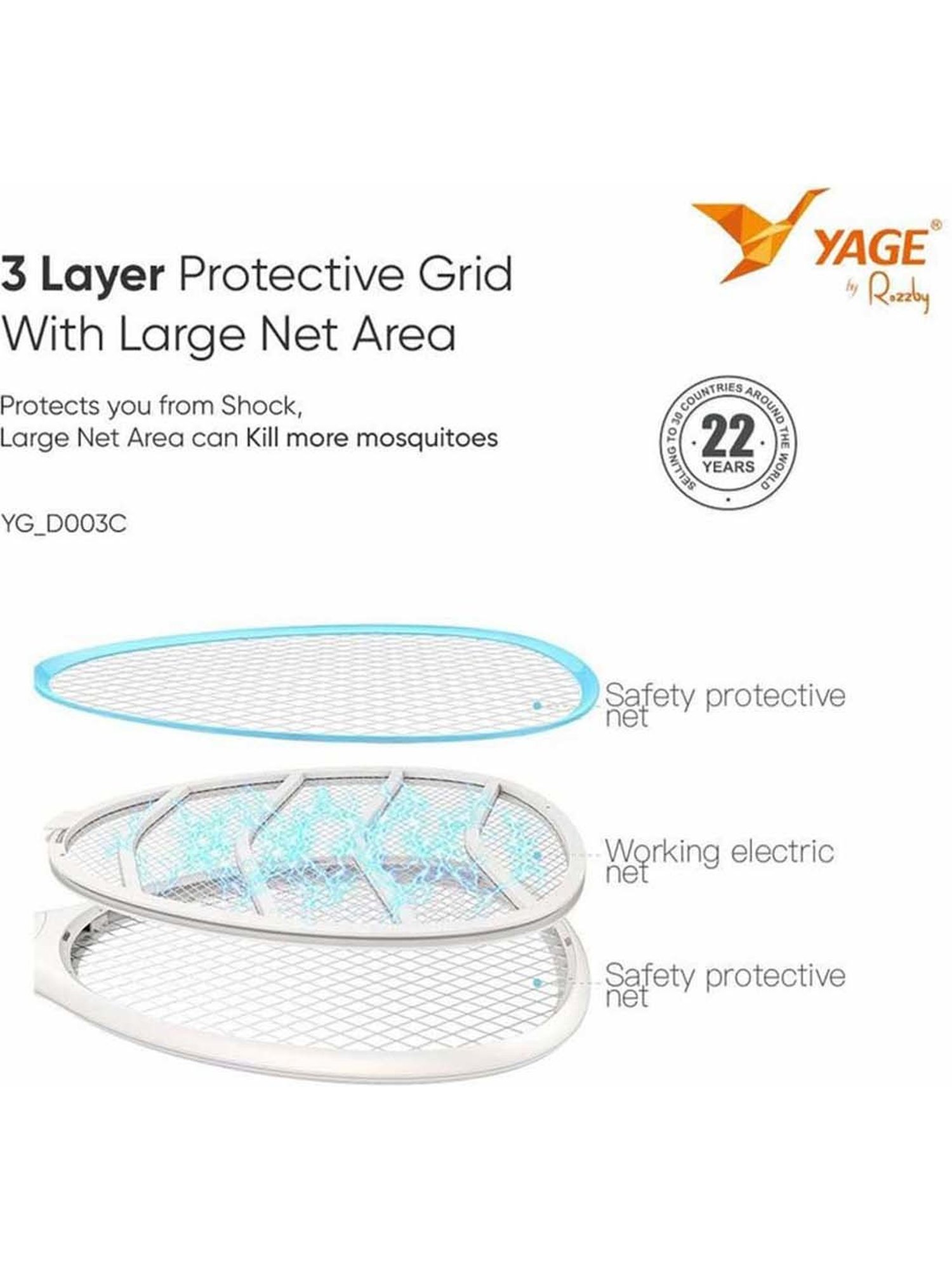 yage YG-D112 Electric Insect Killer Indoor, Outdoor Bat (White & Blue)