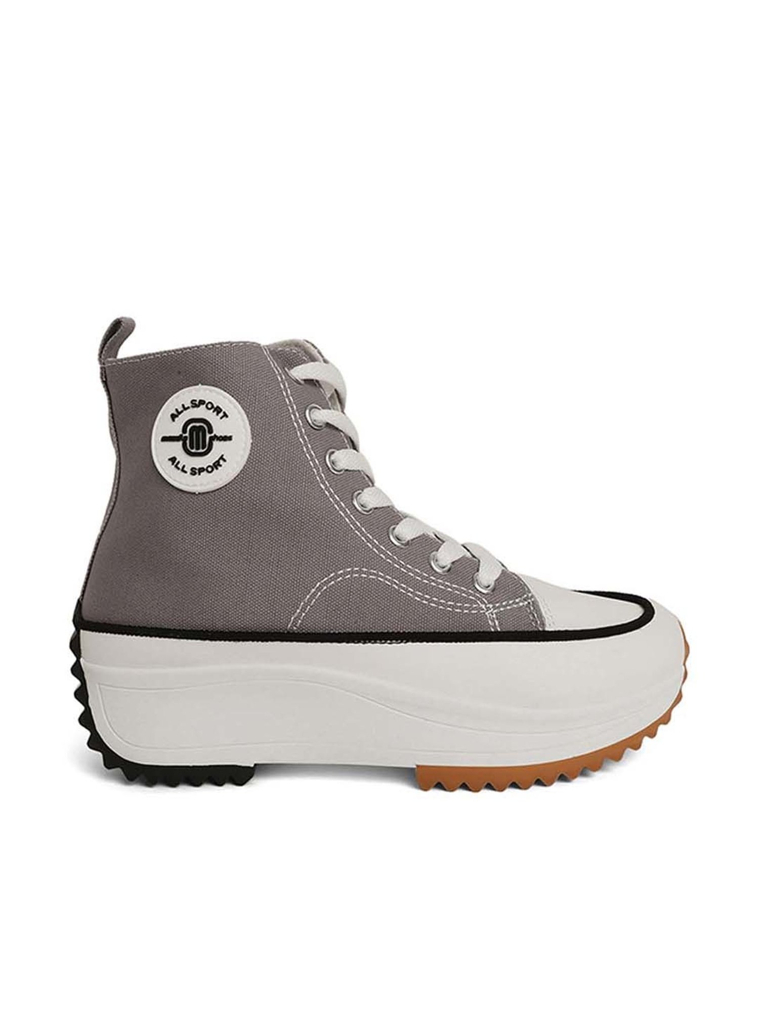 Mozafia Women's Grey Ankle High Sneakers