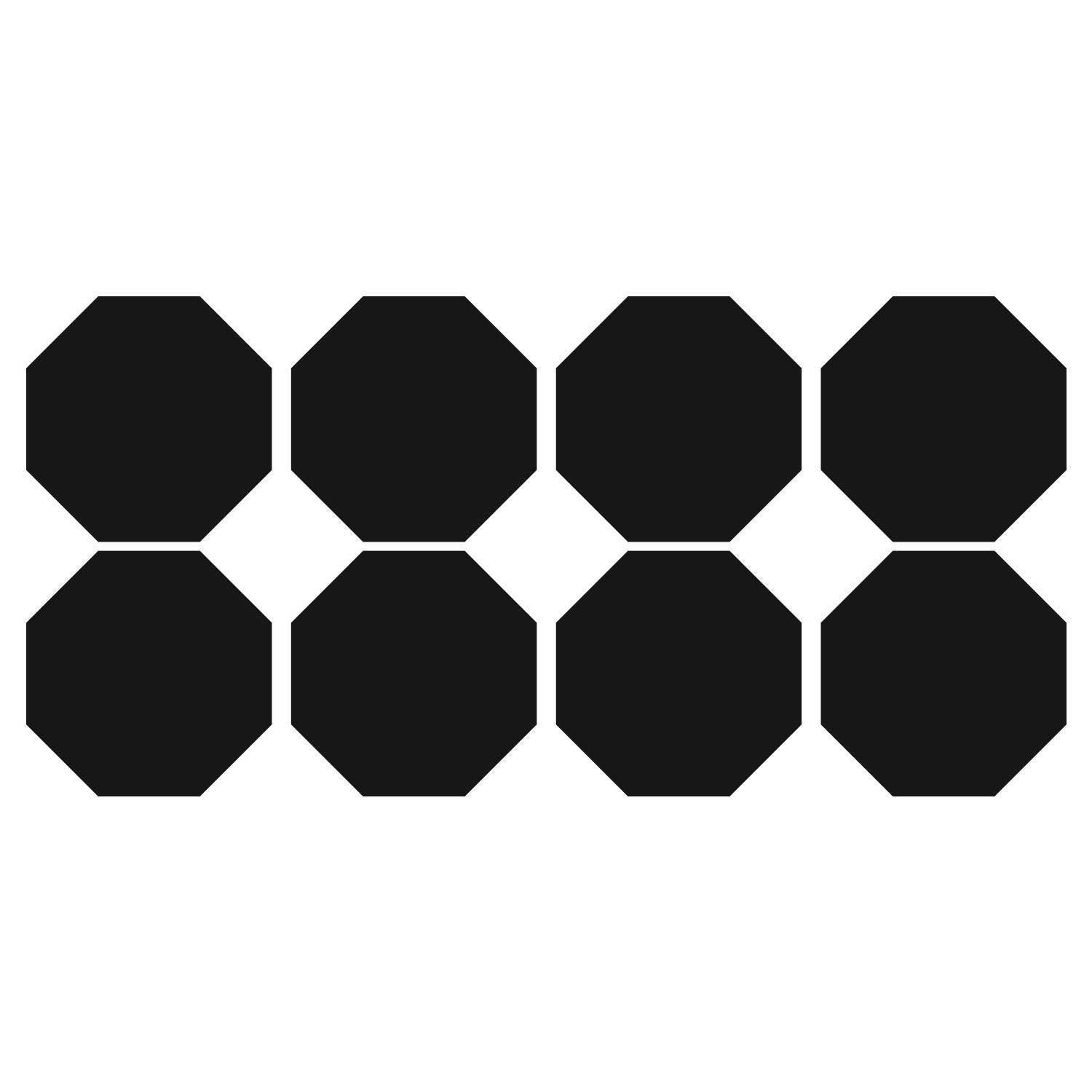 LiteMark 3.5 Inch Black Removable Octagon Decals - Pack of 18