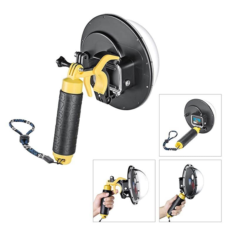 6'' Dome Port Lens with 3 Switchable Filters for GoPro Hero 5 6 Hero 2018 Hero 7 Black with Waterproof Dive Housing Case Floating Hand Grip and Trigger - 60M (196ft) Underwater Photography