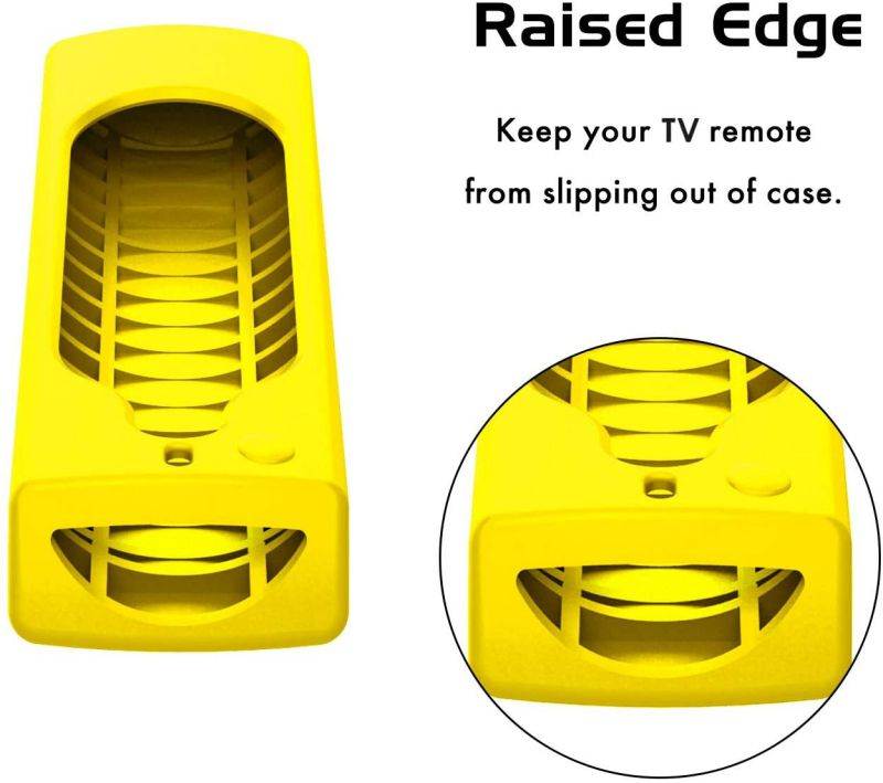 MoKo Silicone Remote Case Fits with Fire TV Stick Lite 2020, Fire TV Stick 4K, Fire TV Cube, Fire TV (3rd Gen) with 5.6" Alexa Voice Remote (2nd Gen), Shockproof Protective Cover - Yellow