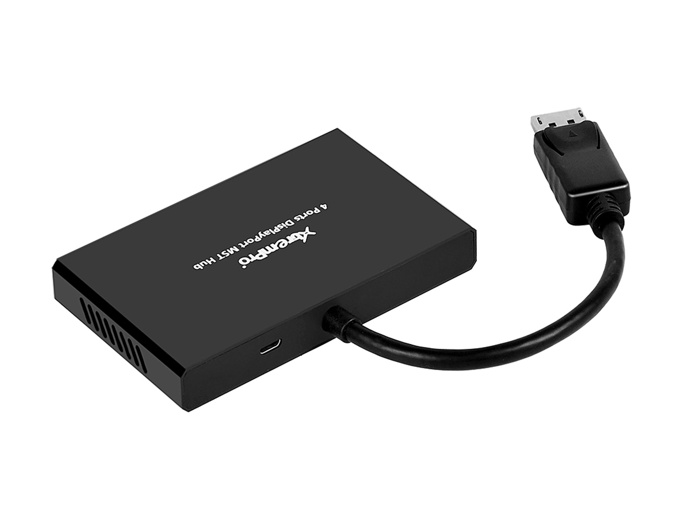 XtremPro 61071 4 Port DisplayPort 1.2 to DisplayPort Multi Stream Transport MST Hub 1x4, 1 input 4 output DisplayPort Splitter, Up to 21.6 Gbps for Windows PCs - Black