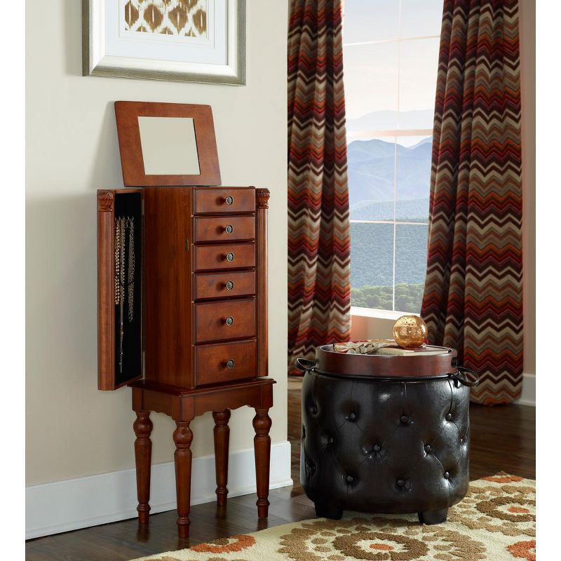 Powell Company Lightly Distressed "Deep Cherry" Jewelry Armoire