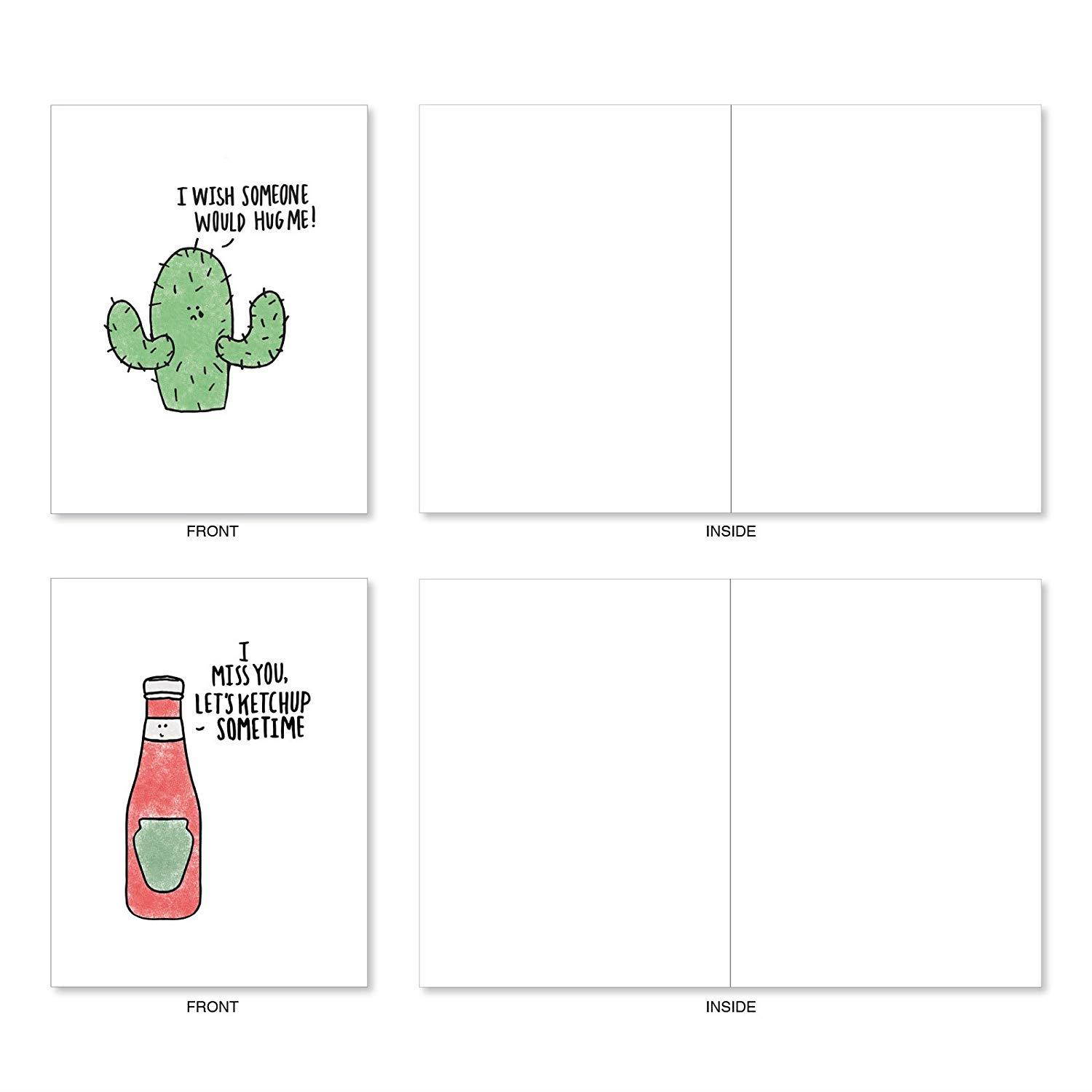 Fun Puns: 20 Assorted Blank All Occasions Notecards Depicting Fun Cartoon Images Combined with Clever Puns, with Envelopes. AM2975OCB-B2x10