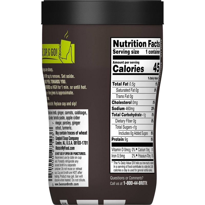 Swanson Sipping Bone Broth Chicken with Ginger & Turmeric - 10.5oz