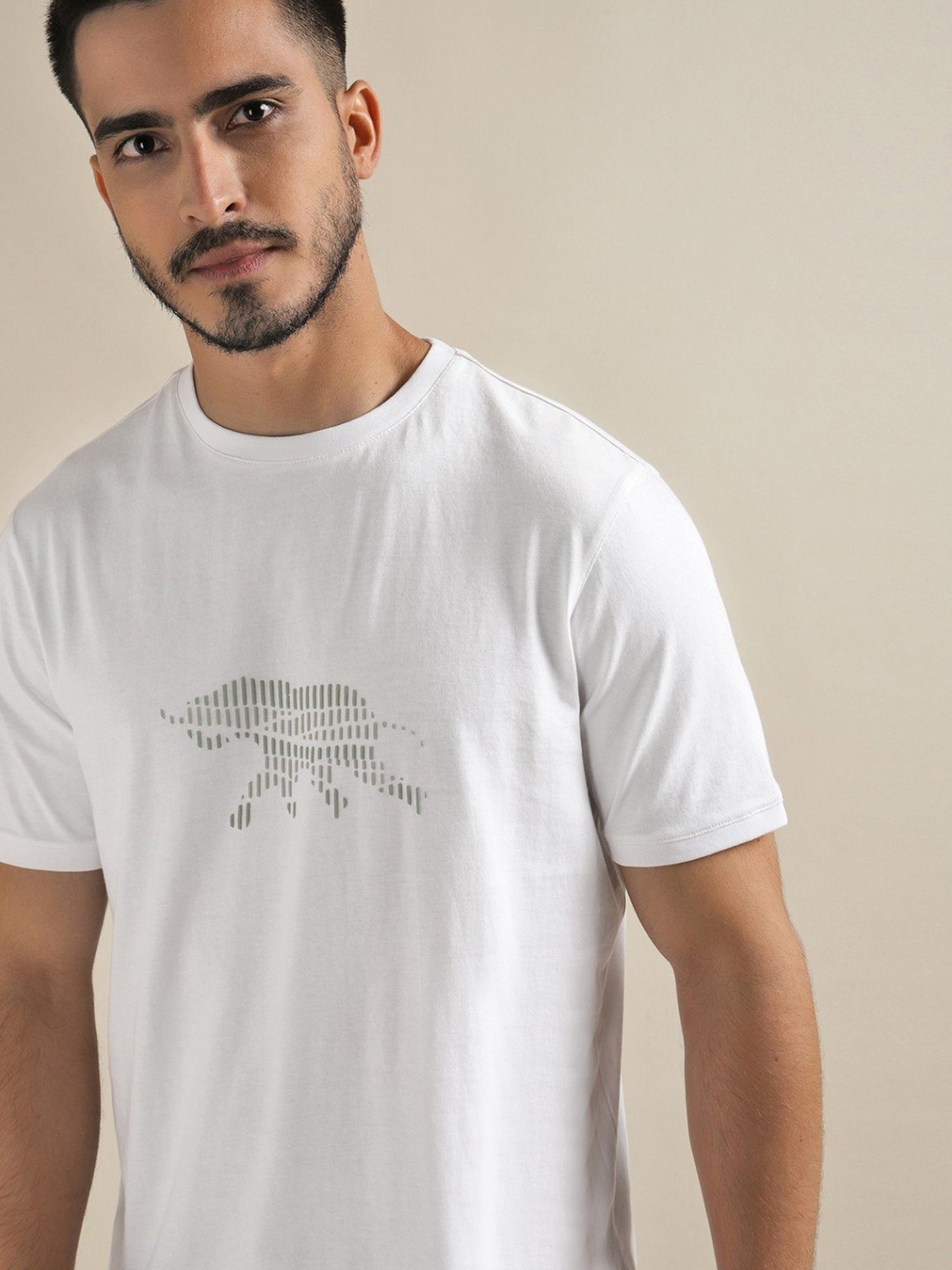 Andamen White Regular Fit Printed T-Shirt
