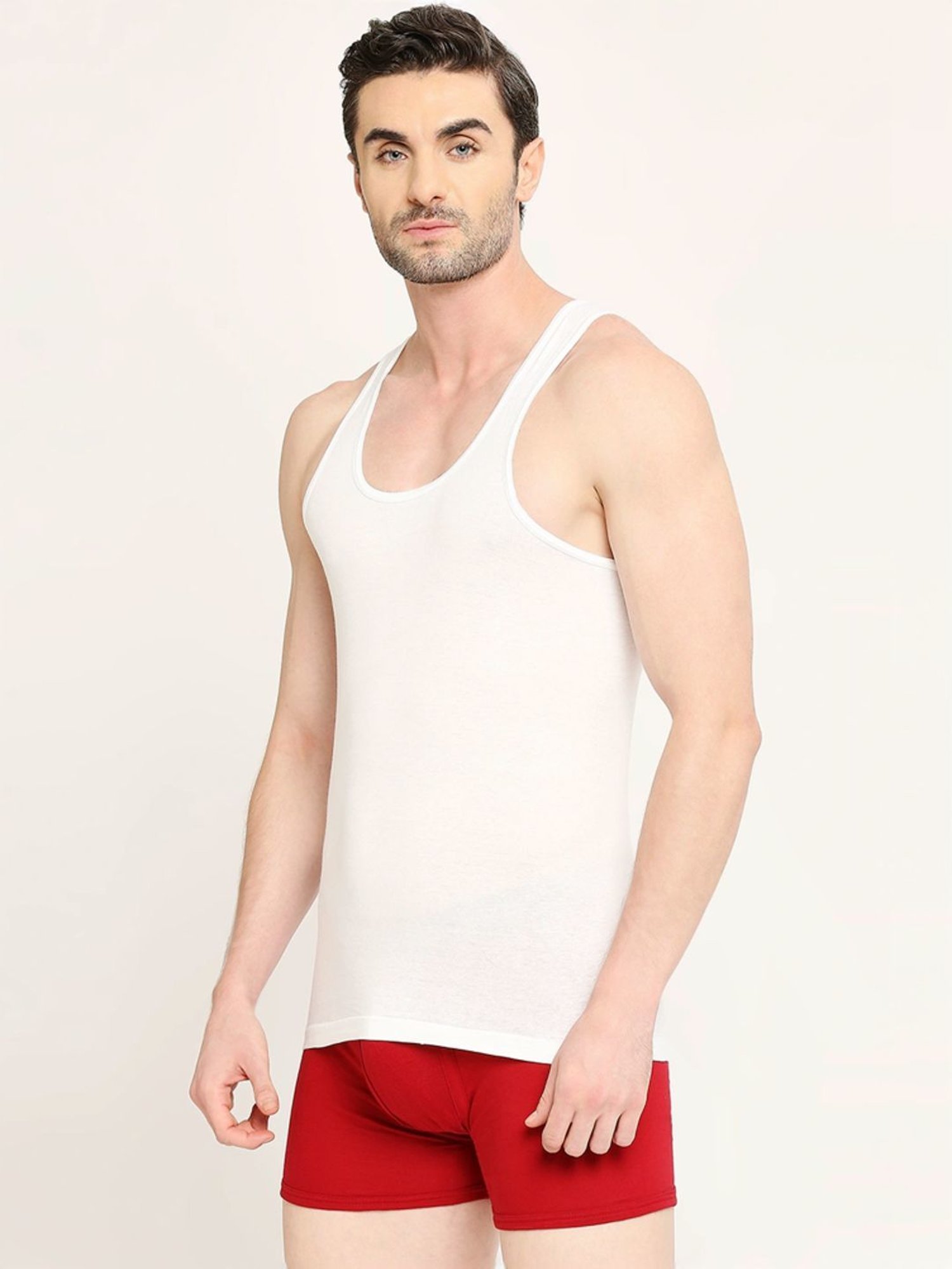 Vip White Regular Fit Vest - Pack Of 3