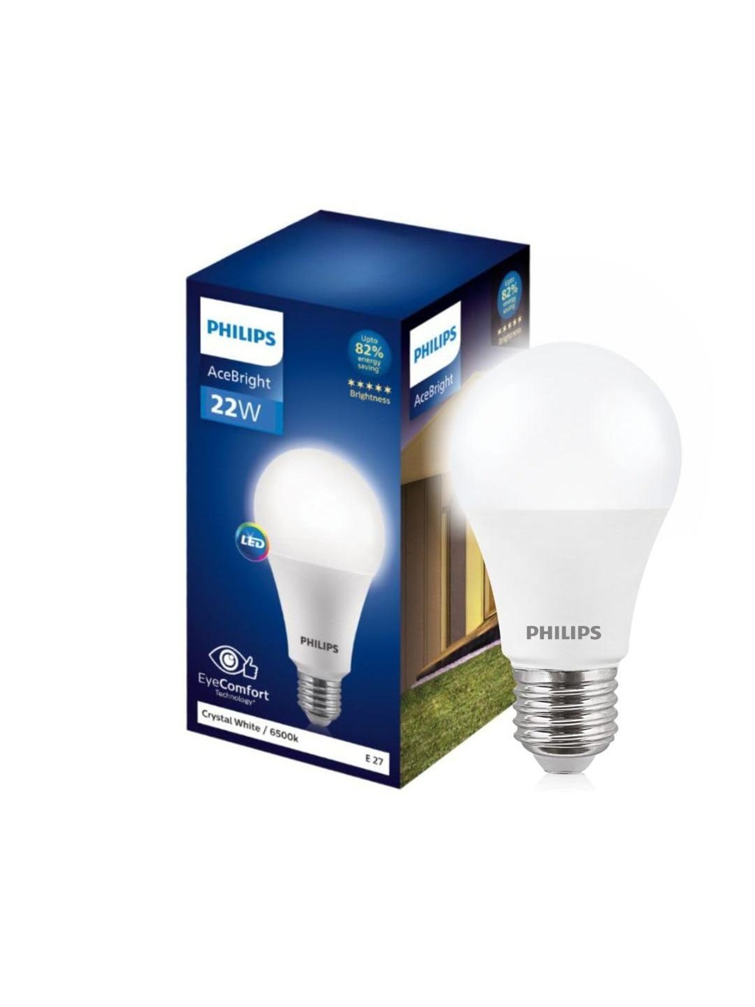 Philips 22-Watt E27 AceBright High Wattage LED Light Bulb for Home (Crystal White)