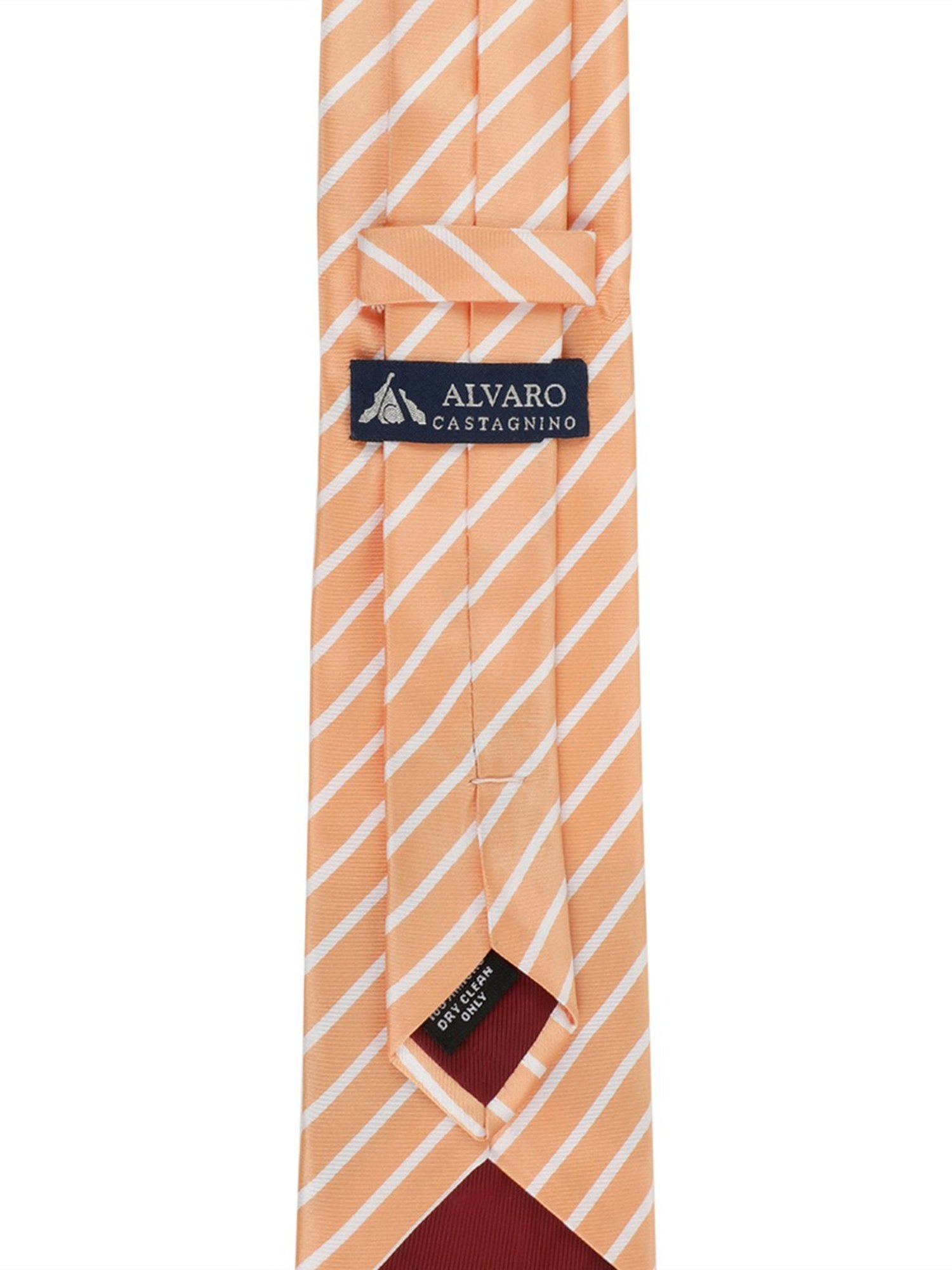 Alvaro Castagnino Striped Orange & White Necktie