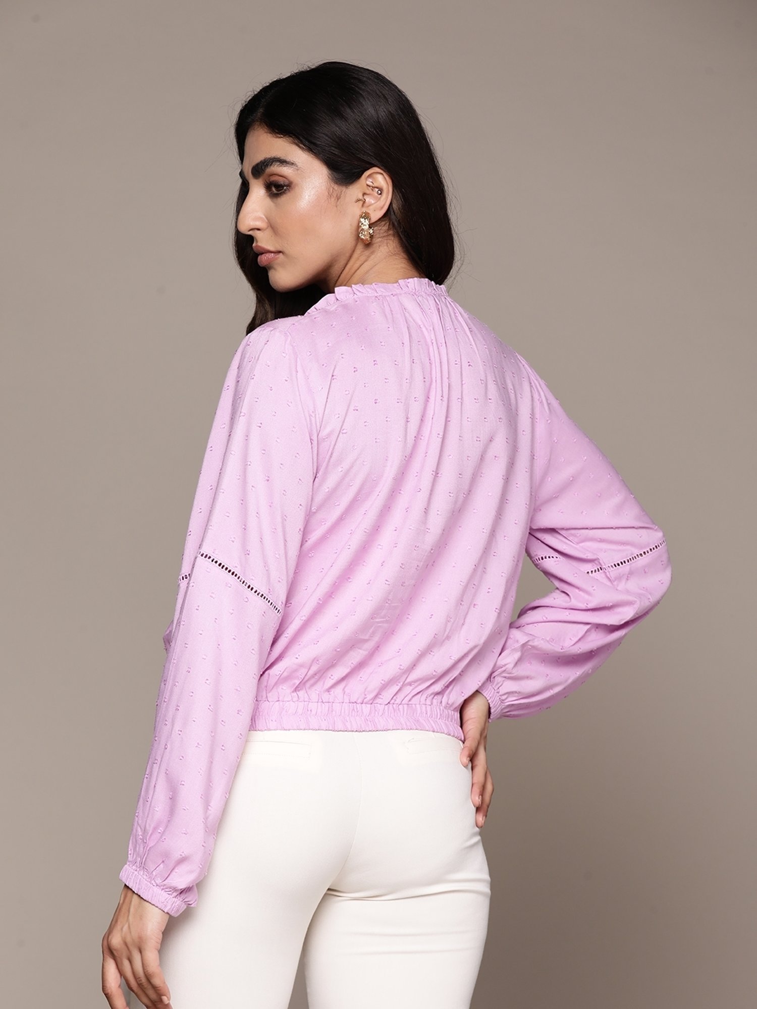 Label Ritu Kumar Lavender Solid Top