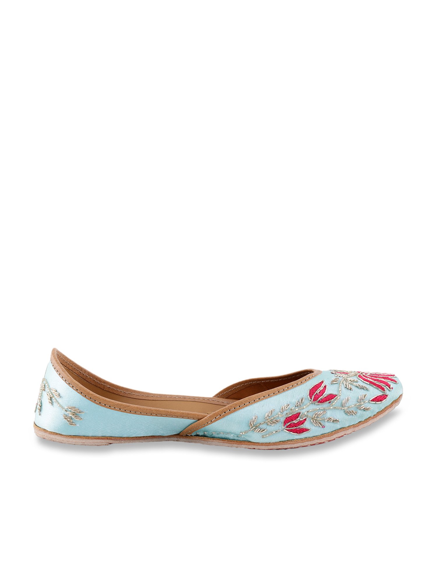 Glam Story Women's Rosalie Blue Ethnic Juttis