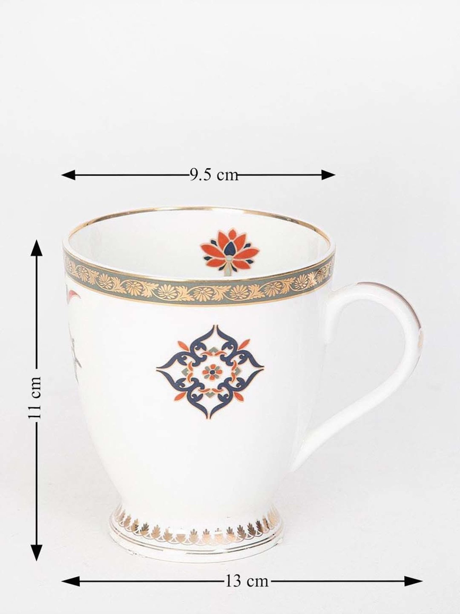 Fabindia Home Jodha Blue & White Ceramic Mug (380ml)