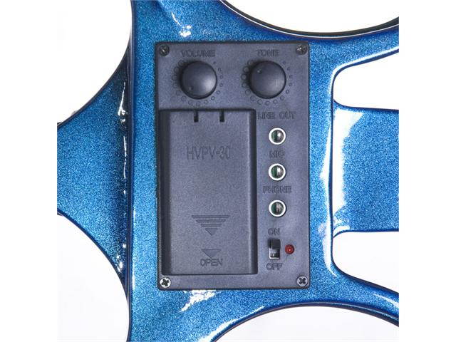 Cecilio 4/4CEVN-1BL 4/4 Full Size Electric Silent Solidwood Violin w/ Ebony Fittings in Style 1 - Metallic Blue