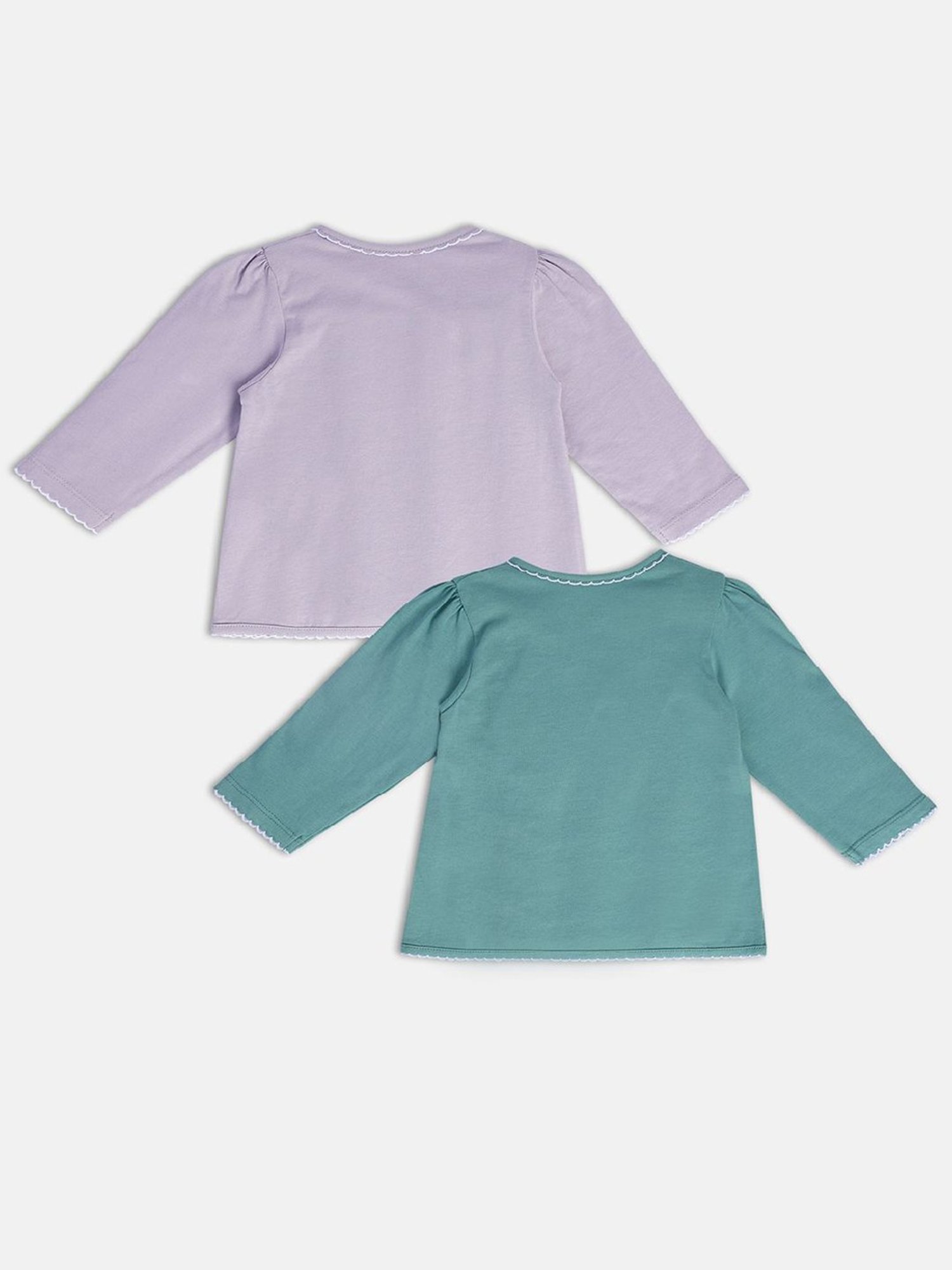 MINIKLUB Kids Purple & Green Solid Full Sleeves Shirt (Pack Of 2)