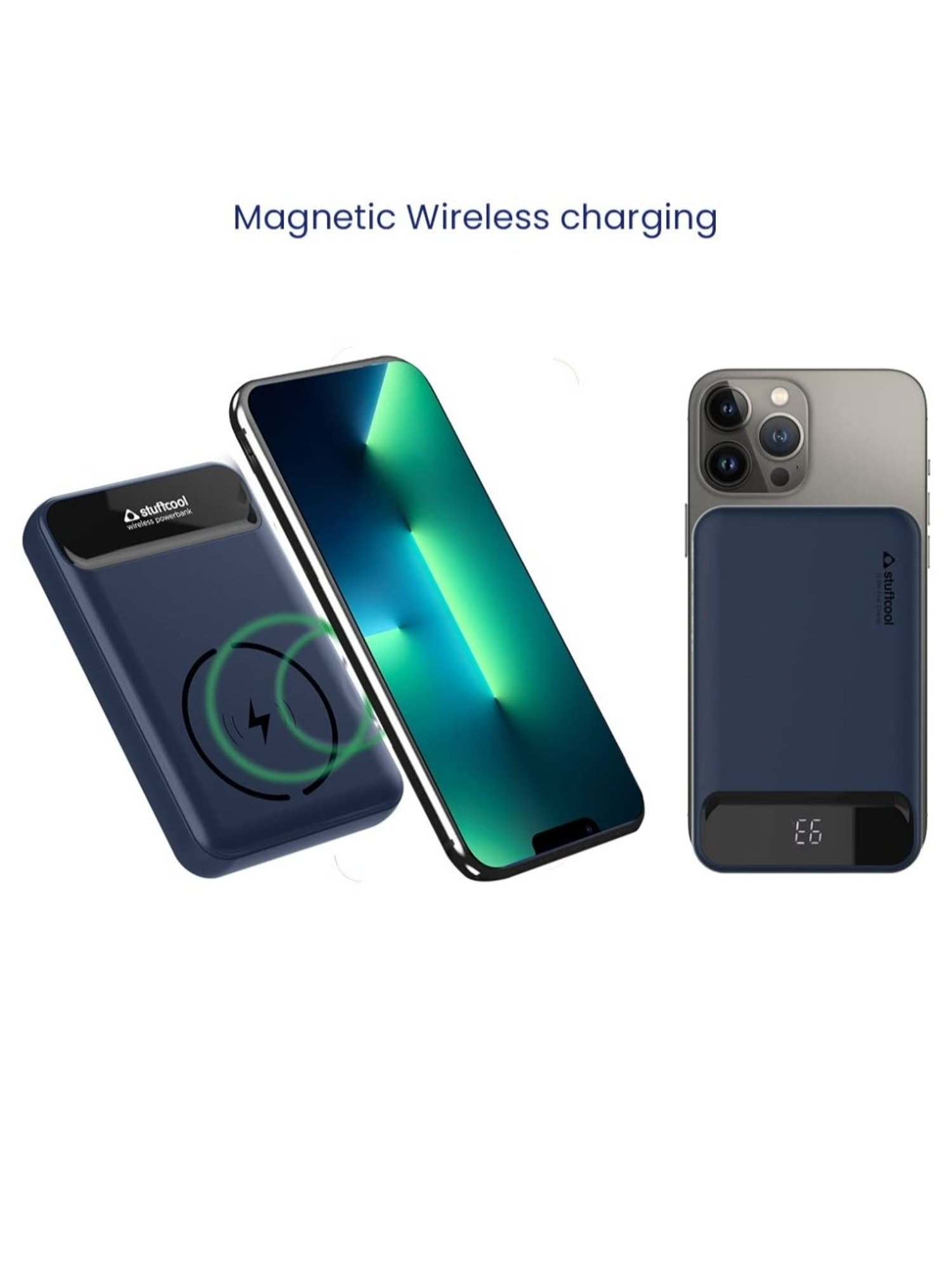 Stuffcool PB9018W 10000mAH Magnetic Wireless Powerbank for iPhone 12/13/14 Series (Grey)