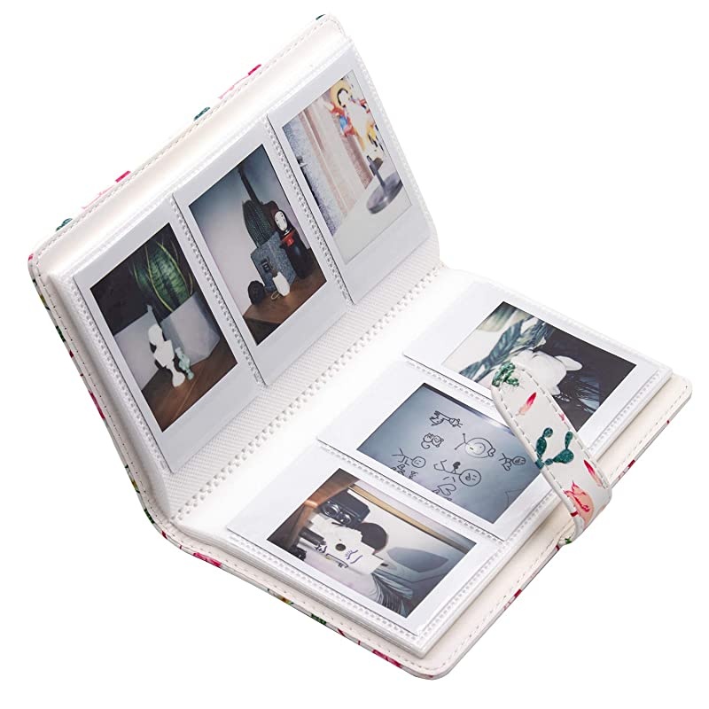 96 Pockets Mini Photo Album for Fujifilm Instax Mini Camera, Polaroid Snap, Z2300, SocialMatic Instant Cameras & Zip Instant Printer (96 Pockets, White Flamingo)